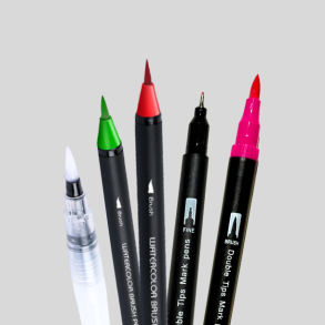 Akvarel Blyant- & Brushpen Pakker