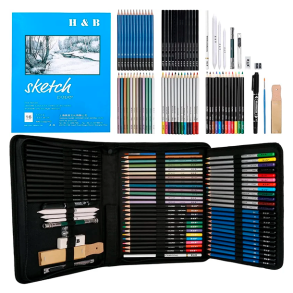 H&B Tegnest i Etui - 72-Dele