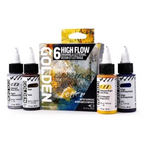 GOLDEN High Flow Maling Drawing & Lettering S�t - 6x30ml.