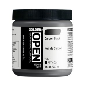 GOLDEN Open, Langsomt�rrende Akrylmaling - Carbon Black 237ml.