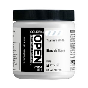 GOLDEN Open, Langsomt�rrende Akrylmaling - Titanium White 237ml.