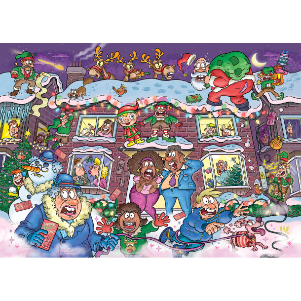 NYHED! Puslespil Wasgij Christmas 22 "Not so Silent Night!" 2x1000 Brikker