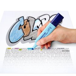 Staedtler overstregningstusch 4 stk Mejselspids Sort, Bl�, Turkis, Violet