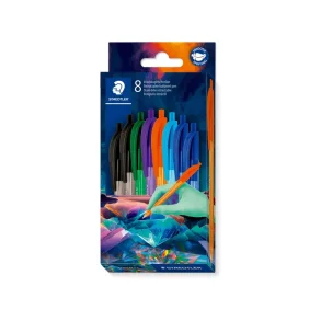 STAEDTLER Kuglepen, Forskellige farver, 8 stk