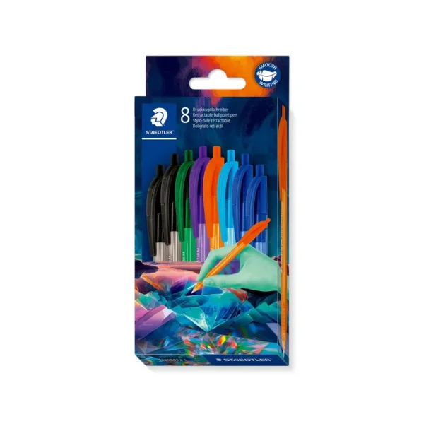 STAEDTLER Kuglepen, Forskellige farver, 8 stk