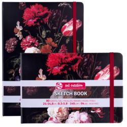 Hardcover Sketchbook - Still Life with Flowers in a Glass Vase