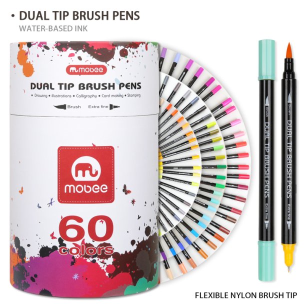 Mobee - 60-Pak Dual Tip Brushpens