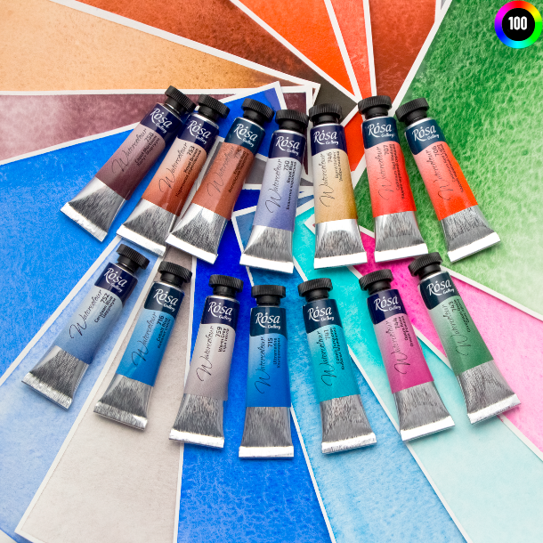 Rosa Ukraine L�se Akvareltuber