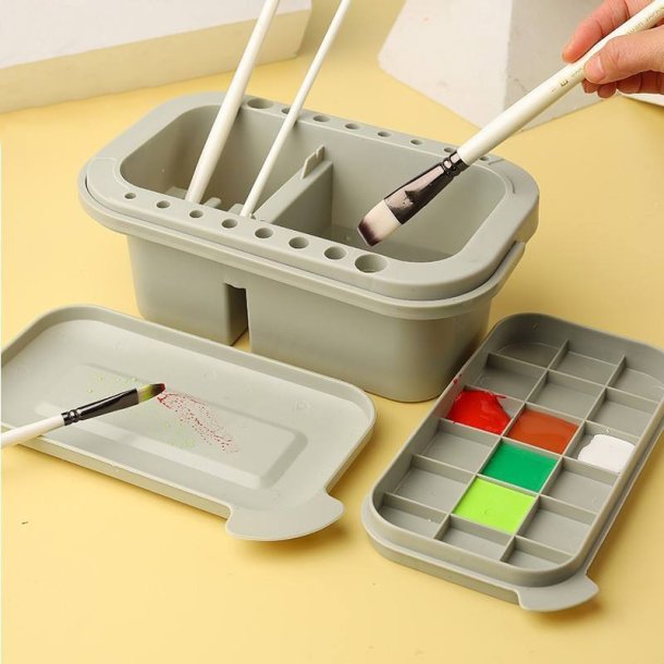 Penselsvasker med palette i plast