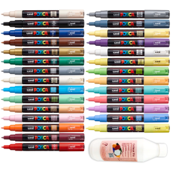 POSCA PC-1M 0,7 - 1 mm (29 stk) + Lak (Mal p sten st)