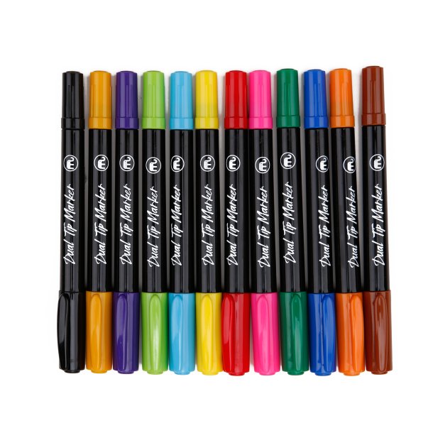 Mobee - Dualtip Marker Fine &amp; Extra Fine 12-Pak