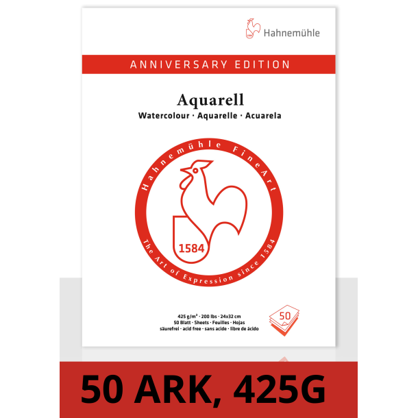 Hahnemhle Akvarelblok Anniversary Edition 425gram/50 ark