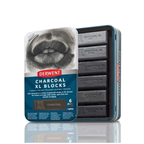 Derwent Charcoal XL Blocks, 6-pak