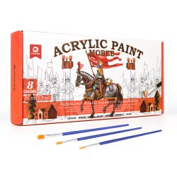 Mobee Akrylmalingst 75 ml. Klassiske Farver - 8-Pak