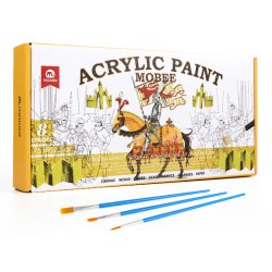 Mobee Akrylmalingst 75 ml. Metalliske Farver - 8-Pak