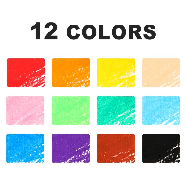 Mobee Farvede Oliepasteller - 12-Pak