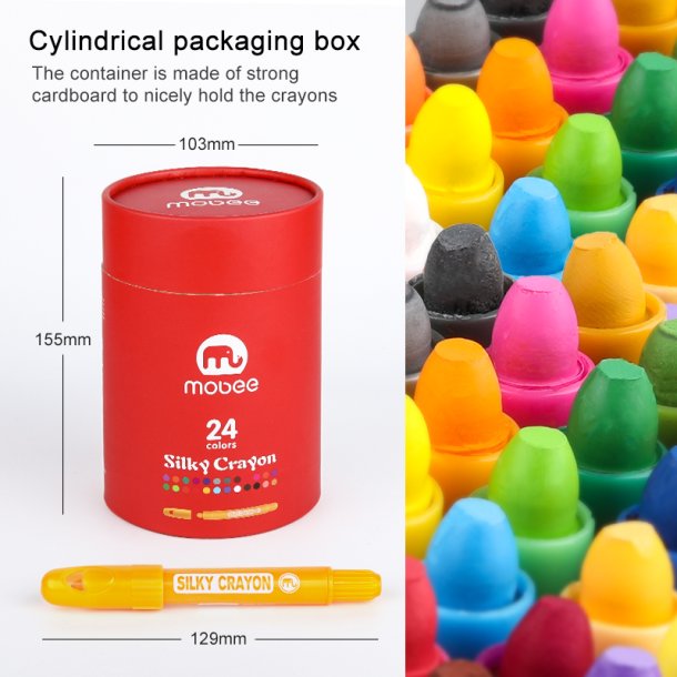 Mobee Silky Crayons - 24-Pak
