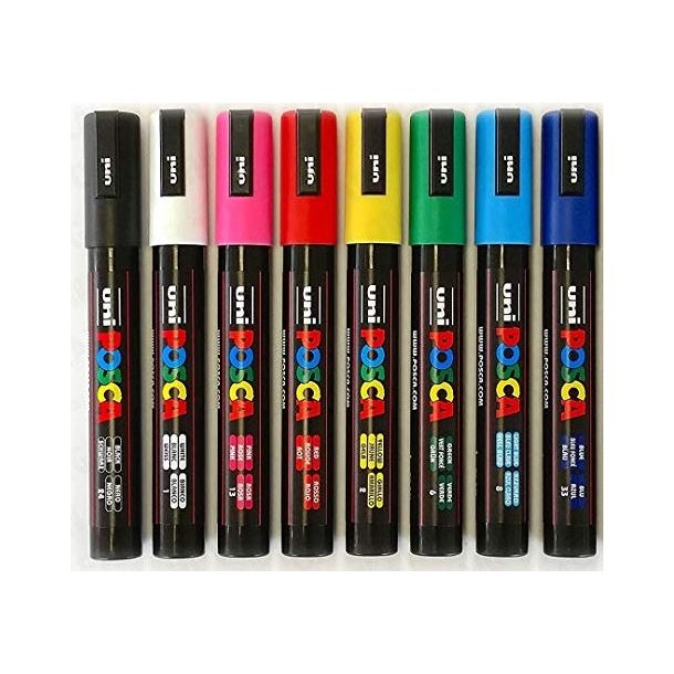 POSCA PC-5M 1,8 - 2,5 mm basis 8-pak