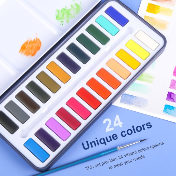 Mobee Akvarelst i Metaletui - 24-Pak