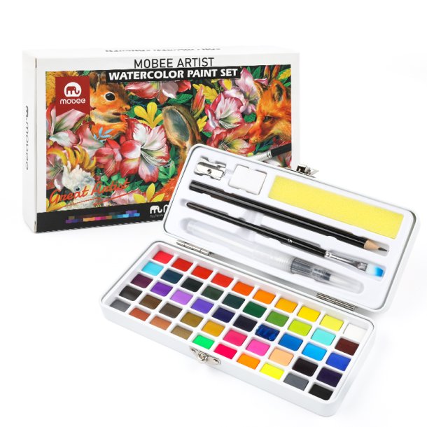 Mobee Akvarelst i Etui med Tilbehr - 50-Pak