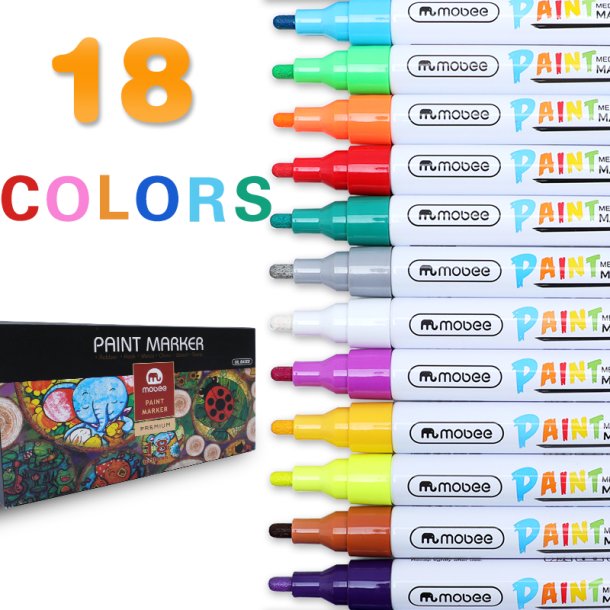 Mobee - Paint Markers Medium Tip 18-Pak
