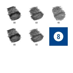 Staedtler Lumograph Vandoplselige Blyanter - 5-Pak + Pensel