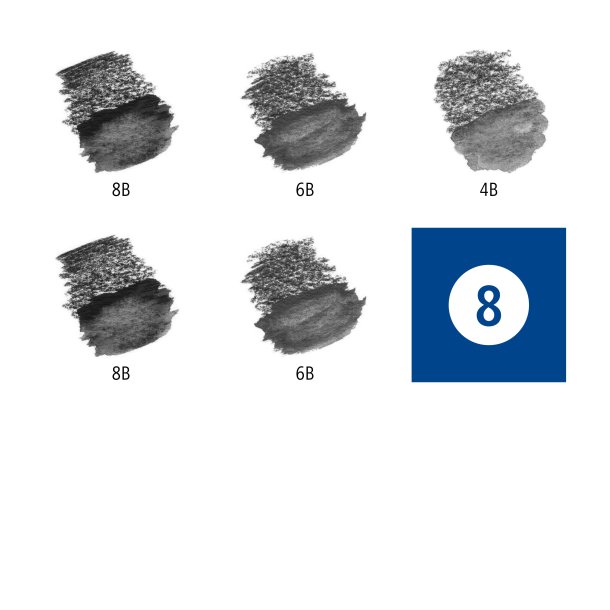 Staedtler Lumograph Vandoplselige Blyanter - 5-Pak + Pensel