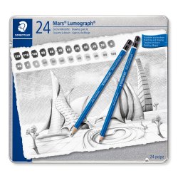 Staedtler Mars Lumograph Grafitblyanter 10H-12B 24-Pak
