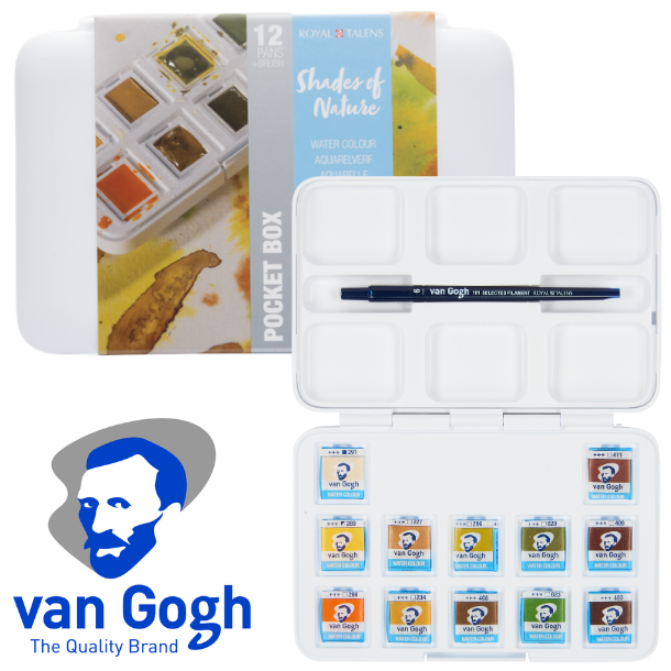 Van Gogh Akvarel - Pocketbox 12-Pan St Shades of Nature