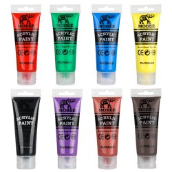 Mobee Akrylmalingst 75 ml. Klassiske Farver - 8-Pak