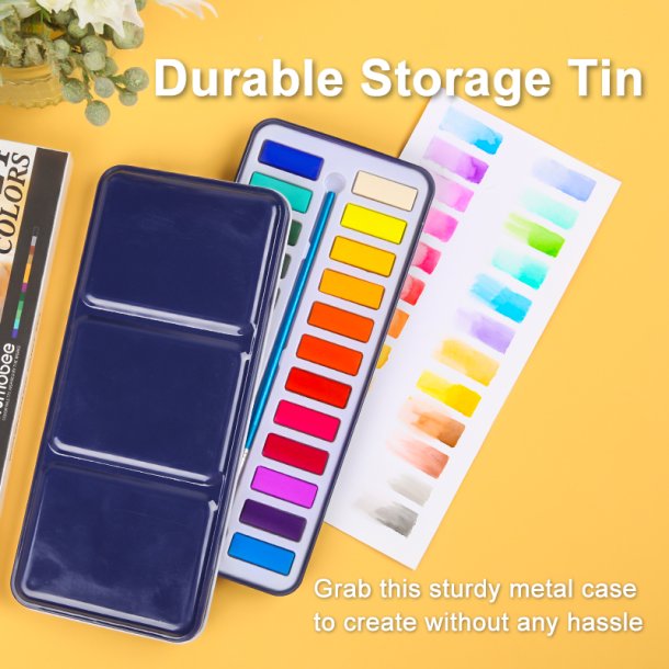 Mobee Akvarelst i Metaletui - 24-Pak