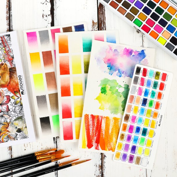 Mobee Akvarelst i Etui med Tilbehr - 50-Pak