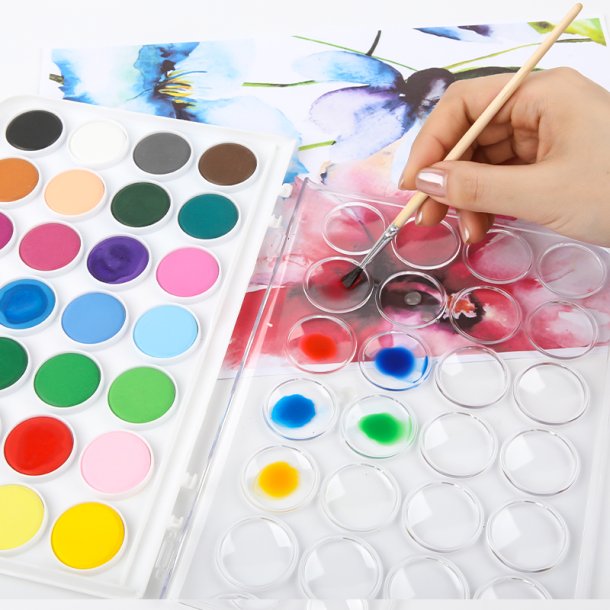 Mobee Akvarelst i Plastikske - 28-Pak