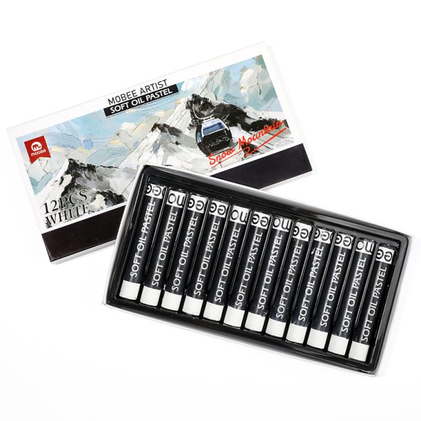 Mobee Hvide Oliepasteller - 12-pak