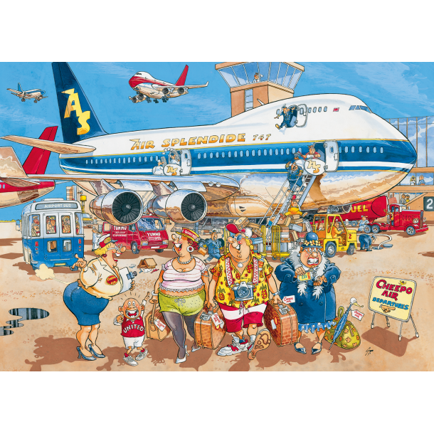 Genoptrykt Puslespil "Wasgij Original 2 Happy Holidays!" 1000 Brikker