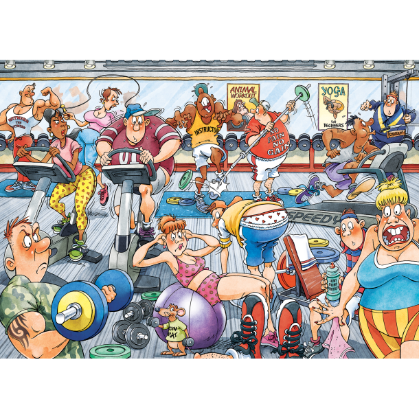 Genoptrykt Puslespil "Wasgij Original 28 Dropping the Weight!" 1000 Brikker