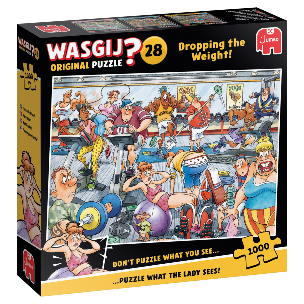Genoptrykt Puslespil "Wasgij Original 28 Dropping the Weight!" 1000 Brikker