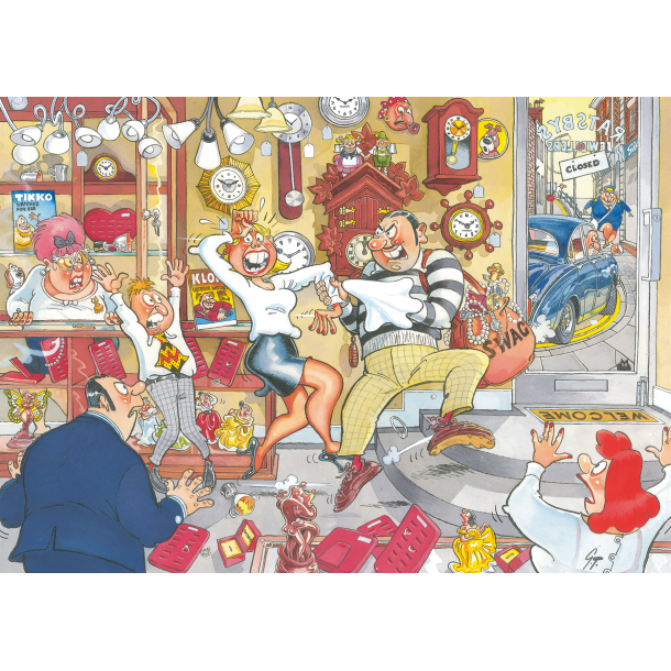 Genoptrykt Puslespil "Wasgij Mystery 2 Stop the Clock!" 1000 Brikker