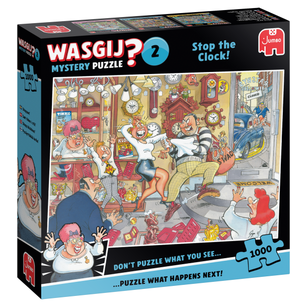 Genoptrykt Puslespil "Wasgij Mystery 2 Stop the Clock!" 1000 Brikker