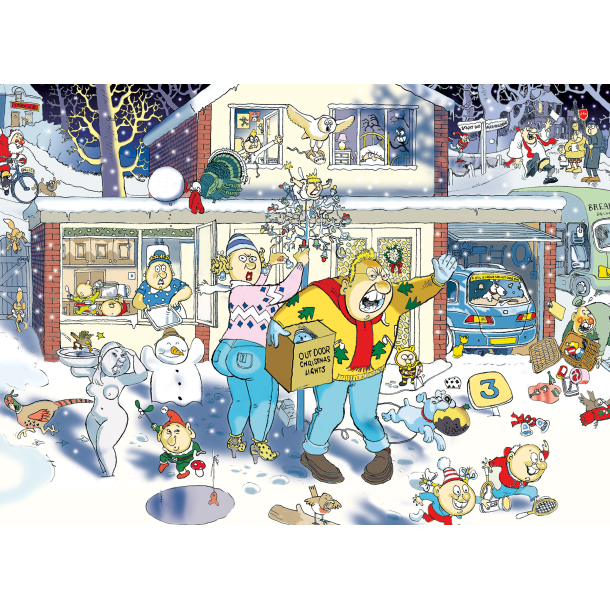 Genoptrykt Puslespil "Wasgij Christmas 9 A Bright Christmas Night!" 1000 Brikker