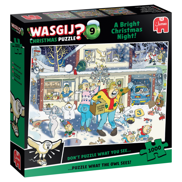 Genoptrykt Puslespil "Wasgij Christmas 9 A Bright Christmas Night!" 1000 Brikker