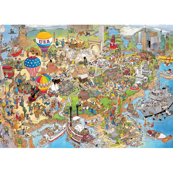 Genoptrykt Puslespil af JVH "USA" 1000 Brikker