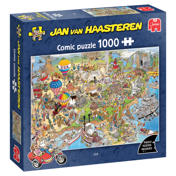 Genoptrykt Puslespil af JVH "USA" 1000 Brikker