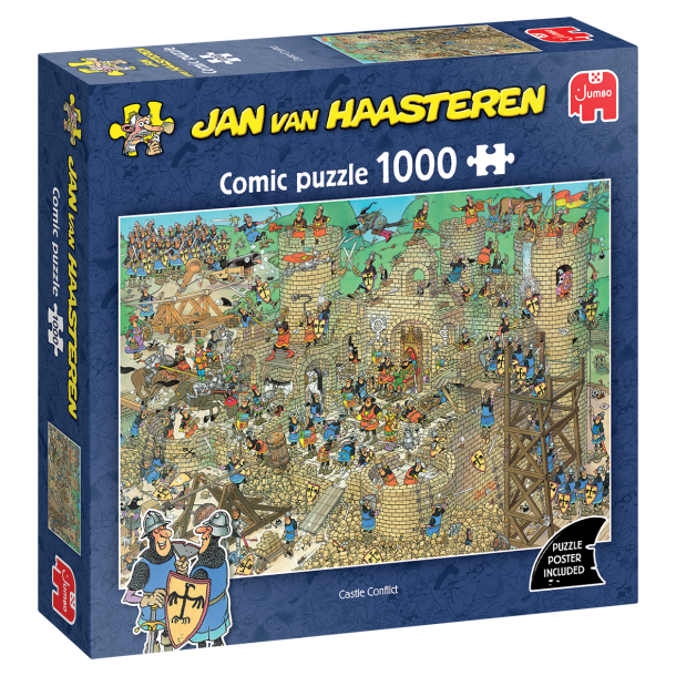 Genoptrykt Puslespil af JVH "Castle Conflict" 1000 Brikker