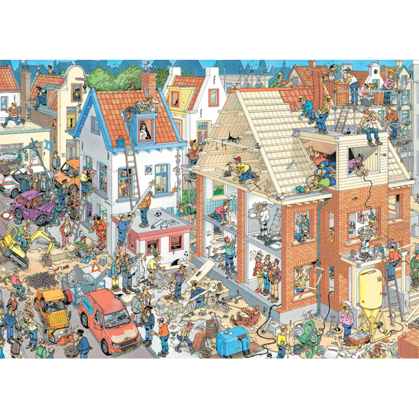 Genoptrykt Puslespil af JVH "The Building Site" 1000 Brikker