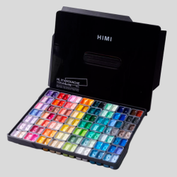 HIMI Twin Cup Jelly Gouache - 112 Farver, Black Case