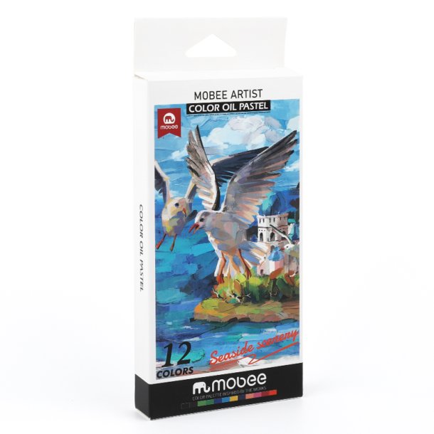 Mobee Farvede Oliepasteller - 12-Pak