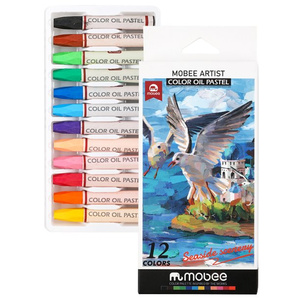 Mobee Farvede Oliepasteller - 12-Pak