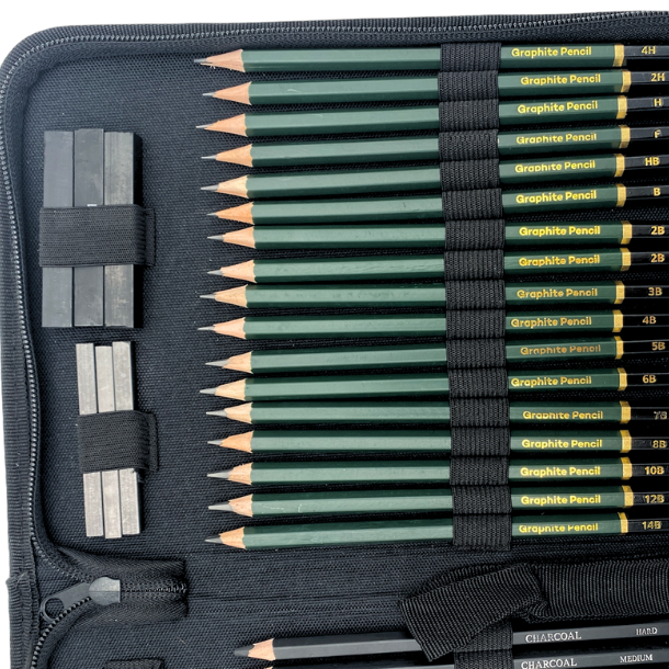 Skitse- &amp; Tegnemappe med 43 Dele