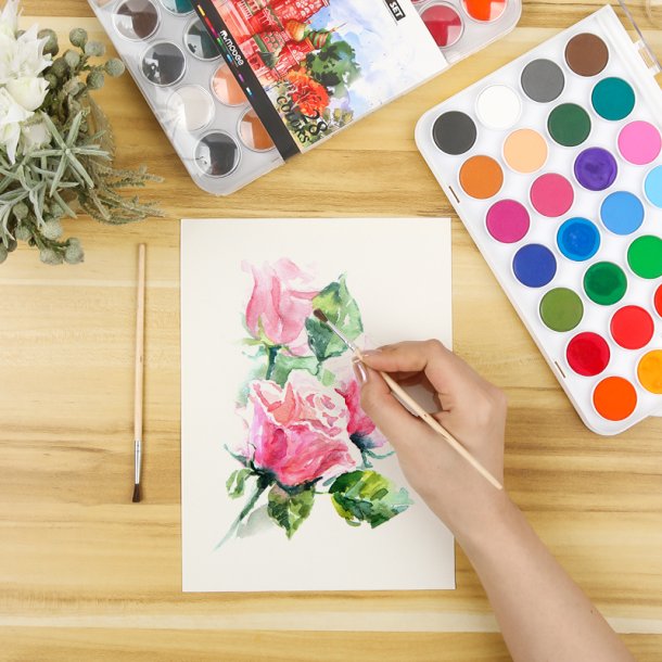 Mobee Akvarelst i Plastikske - 28-Pak